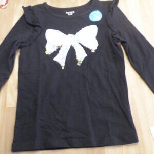 NWT Carter Kids Flip Sequins long sleeve girls top sz 5